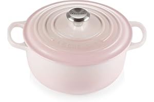 Le Creuset Signature Enamelled Cast Iron Round Casserole Dish With Lid, 20 cm, 2.4 Litre, Shell Pink, 21177207774430