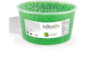 BOBALIFE BUBBLE TEA IN THE MAKING Bobalife Green Apple Flavoured Popping Boba 40 Servings (1.6kg), Fruit Juice Filled Boba Pearls for Bubble Tea, Iced Drinks, Desserts, Cocktails & Slush | Low Fat, Gluten-Free & Vegan