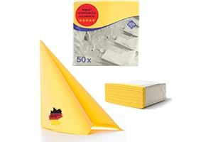 500 Tovaglioli Aroba in Airlaid simil-tessuto 19 COLORI 40x40 cm piegatura 1/4 di alta qualtià per matrimoni aspetto tessuto, per feste di compleanno, catering, hotel, Natale Giallo