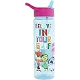 Disney Inside Out 2 600ml Kids Water Bottles with Straw by Polar Gear - Back to School Supplies Girls Water Bottle - Water Bottle for Kids - Official Inside Out Merchandise