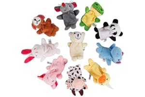 XUJLRL 10 pezzi Figurine di Animali Piccoli Finger Puppet Velvet in Peluche animaletti Giocattoli Pensiero regalino bomboniera Festa Compleanno Bambini Bimbi Pupazzi delle Dita Figura di Puntelli