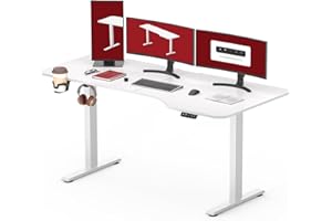 ‎SANODESK SANODESK Höhenverstellbarer Schreibtisch 160 x 75 cm Schreibtisch Höhenverstellbar Elektrisch Ergonomischer Steh-Sitz Tisch Computertisch für Heimbüro Homeoffice(weiß)