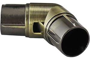 YOUR HOME ONLINE 19mm & 28mm Single Corner Bay Window Curtain Pole Elbow Joint Connector Bracket Rod (Antique Brass, 28mm Diameter Poles)