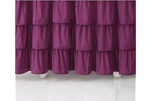 Surwin Betthusse Ruffle Bettrock Rüschen Elastischer Bett Rock Bettvolant Gerüschter Elegant Wrap Around Bettrock Husse Röcke Keine Bettoberfläche Bett Bettgestein (150x200x45cm,Fuchsie)