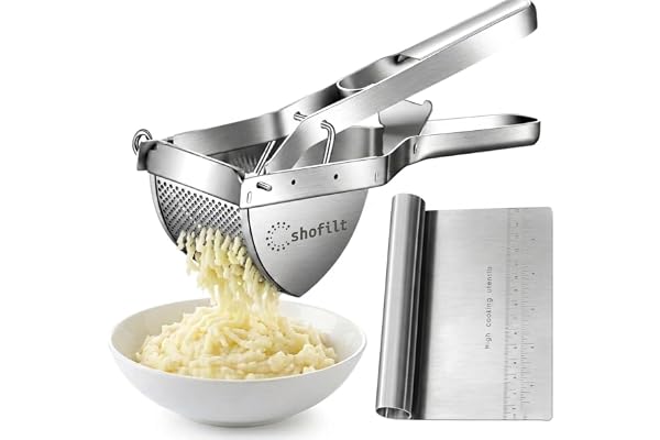Presse-purée professionnel en acier inoxydable avec grattoir à pâte, presse-purée - Passe au lave-vaisselle