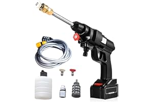 Deals- Idropulitrice ad Alta Pressione,24V Spruzzatore a Batteria 5600mA-Tubo 5m,per la Pulizia di Auto/Recinzioni/Giardino/Patio/Piscina