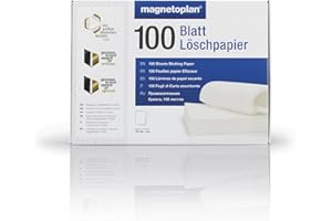 magnetoplan papier buvard, 100 feuilles, papier buvard interchangeable pour l'effaceur de tableau magnetoplan, blanc, recharge