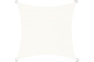 Cool Area Voile d'ombrage Carré 2.5x2.5m Respirant Toile Ombrage Une Protection des Rayons UV pour Patio Jardin, Terrasse,Extérieur,Balcon, Couleur Crème