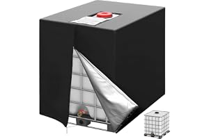 IBC Tote Cover, Water Tank Protection Covers, Waterproof 210D Oxford Cloth IBC Tank Cover, Black Tarpaulin Sunshade for Outdo