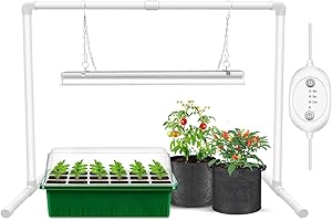 ‎WOLEZEK Wolezek Pflanzenlampe LED Vollspektrum mit 6/9/12H Timer, 144 LED 60cm T5 Grow Light, Weiße Wachstumslampe für Pflanzen, Samen-Starter Pflanzenlicht für Zimmerpflanzen Set, Höhenverstellbar