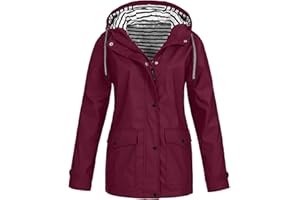 HAOLEI VêTements ImperméAbles Femme Veste Coupe-Vent Avec Poches Et Doublure ZippéE Manteau Coupe-Vent De Couleur Unie ImperméAbles Pour Femmes Veste De Pluie Pour Femme Vestes De ExtéRieur Blazer