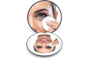 OMIRO LED Lighted Compact Mirror, 3½" Mini 1X/10X Magnification Daylight Travel Makeup Mirror for Purses (Black)