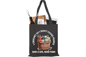PLITI Crochet Gift For Crochet Lover Gift Knitting Gift I Crochet So I Don't Choke People Save A Life Send Yarn Tote Bag