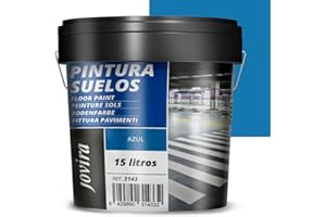 JOVIRA PINTURAS Pintura Suelos, Garajes y Pavimentos Deportivos en general, acabado Mate. Protege y decora las superficies de hormigón, cemento y asfalto. (15 Litros, Azul) A-15B