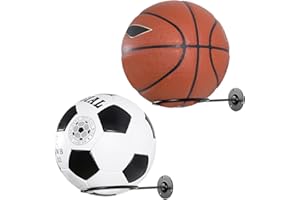 ‎CLISPEED CLISPEED 7.86inch Ballständer Ball Halterung, Wand Ballhalter Basketballhalter Wandhalterung Halter Display Ständer für Basketball Fußball Volleyball Rugby (Schwarz, 2 STÜCKE)