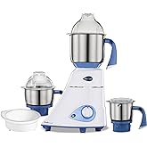 Preethi Diamond 750 Watt Mixer Grinder Stainless Steel | 3 Jars & Flexi lid | 2yr Guarantee & Lifelong Free Service | FBT Motor I Powerful Grinding & 