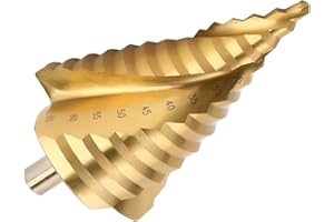 OCGIG SANDS Taladro Escalonado de Ranura en Espiral HSS Extragrande Cortador de Orificios Broca Recubierto de Titanio 13 pasos 6-65 mm