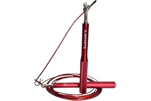 ILISPORTS® PULSE - Comba de Velocidad - Ajustable para Crossfit, Boxeo, Fitness, Entrenamiento Funcional – Cuerda de Saltar Rápida con Rodamientos Profesionales y Mangos Antideslizantes