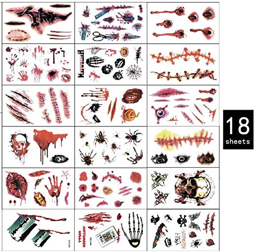 Disfraces de Halloween Tatuajes de zombis, Maquillaje para...