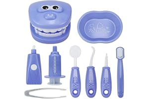 TLHWIN Imitacja dla dzieci, zestaw zabawek dla dentystów, zestaw zabawek do szczotkowania dla dzieci, medyczna zabawka edukacyjna do szkoły w klasie, prezent do odgrywania ról (Fioletowy)
