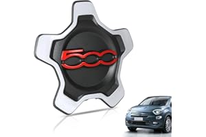 OTUFAN Per 500x Copri Ruota Hup Trim, Un Pezzo Copricerchi 500x Coprimozzo 500x Accessori 500x Di Aggiornamento 735626312 735626311 Sostituzione per 500x Bianco A (1 PCS Bordo bianco Testo rosso)