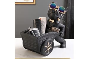 Azazaza Bulldog Storage Sculpture, Resin Cool Dog Bulldog Statue Storage Tray, Bulldog Tray Ornament Key Snack Holder, Modern Art Figurine Home Desktop Decor