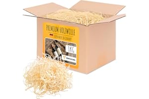 verpacking Holzwolle Füllmaterial Fichte (Menge wählbar) für Geschenke und Pakete Deko - Premium Qualität 1 kg