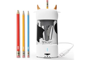 YPLUS Electric Pencil Sharpner for Kids, Cute Fully Automatic Sharpner for Classroom, Colored Pencil Plug in for Heavy Duty, Rechargeable School Supplies with Battery