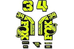 STAR SAM Stickers Compatible with Fox 34 Factory Step Cast 2022 Bike Fork Fluorescent Yellow 1 CMT