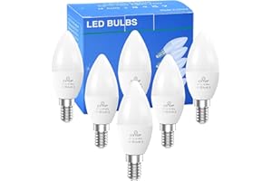 EX UP Lampadine a LED e14 Candela C37 6W Luce Bianca Naturale, 4200k Equivalenti 40W Alogena Bulbi, 550lm Non Dimmerabile, Attacco Piccolo E14 SES Risparmio Energetico Nessun Sfarfallio Lampadina Pacco da 6