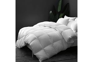 DWR Edredón de Plumas y Plumón para Cama 90 Edredón para Todo El AñO 250 g/m²,100% Algodón Orgánico, Certificado Oeko-Tex y RDS,Manta para Las 4 Estaciones(155x220cm,Blanco)