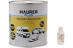 MAURER Gel Coat Poliester 1kg. Blanco. Pintura Poliester Para Fibra De Vidrio/Resina.
