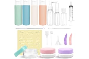 GOWTX 20 Stück Reiseflaschen Kosmetikflaschen Set, 60ml Reise Flaschen und Behälter, Flaschen zum Reise Toilettenartikel, Nachfüllbare Squeeze Flaschen Behälter Plastikflaschen für Lotion Creme Shampoo