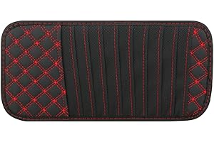 ‎MORECHIOCE Car Sun Visor Bag, MoreChioce 10 Capacity CD Bag, Multifunctional CD Box, Storage Bag, CD/DVD Case, Car Sun Visor Organiser, Card Holder, Glasses Holder, CD Holder, Red