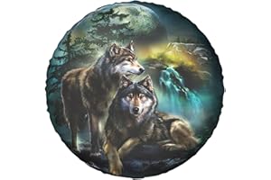 PHELIKA 3D stampato lupo ruota di scorta protezione protezione ruota universale resistente alle intemperie antipolvere per rimorchio camper SUV camion camper accessori rimorchio da viaggio 15 pollici