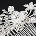 Women's Bridal Wedding Flower Diamante Crystal Rhinestones Pearls Hair Clip Comb (01)