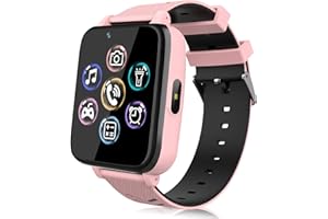 Igreeman Smartwatch per Bambini, Orologio Intelligente per Ragazza e Ragazzo Touchscreen con Fotocamera, Lettore Musicale, Giochi, Torcia, Sveglia, per Bambino 4-12 Anni Regalo (Rosa)