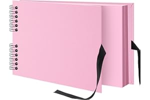 Remowith 29x21,5 cm Album fotografico Album per ritagli fai da te 40 Pagine, Libro illustrato in carta kraft con nastro di seta Libro dei ricordi per matrimonio bambino famiglia viaggi, Rosa