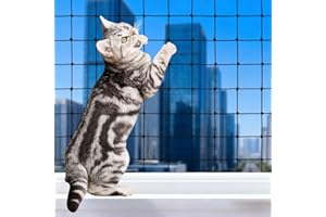 Cat Net for Balcony, Cat Protection Balcony, No Drilling, 10 x 3 m, Transparent Nylon Balcony Net for Cats, Cat Protection Net, Cat Grid Balcony, Can Be Cut to Size for Windows, Patio, Balcony