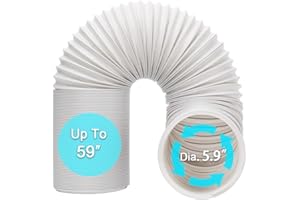 BEWAVE Portable Air Conditioner Hose, Portable Exhaust Vent Hose with 15CM Diameter, Universal Replacement AC Vent Hose Length up to 150CM