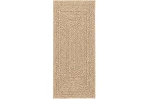 vidaXL ZIZUR Rug-Indoor/Outdoor Polypropylene Carpet with Jute Look, Brown, UV-Resistant Rectangular Door Mat, 80x200 cm