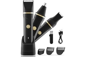 RAXMETRY Intimrasierer Mann, 3 in 1 Nasenhaartrimmer und Rasierer Herren Elektrisch,Nass-und Trockengebrauch, Trimmer herren intimbereich für Brust Beine Achselhöhle Leiste Nase mit Stehender Ladestation, IPX7