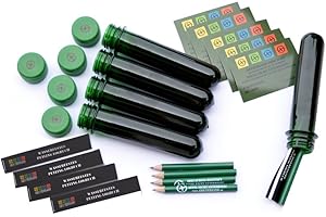 GEO-VERSAND 5x Petling (13 cm) Log Books, Pencil and Sticker Complete Set Geocaching Cache Green