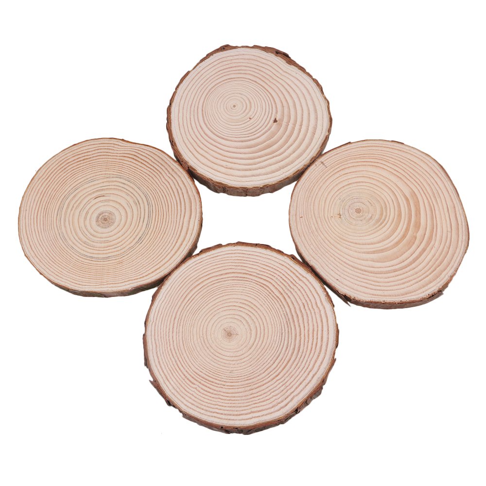 Rdexp 14 Cm 16 Cm Diametro Cerchi In Legno Di Pino Grezzo Di Dischetti Di Corteccia Naturale Per Fai Da Te Crafts Set Di 4 Giochi Legno