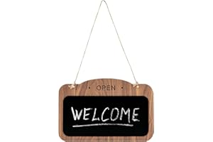 GUOKOFF Lavagna da Appendere, 30 x 20cm Mini Lavagna Cancellabile, 2 Pezzi, Double-face, con Corda, lavagna Neri in Legno, Lavagnette Decorative Neri per Ristorante Bar caffè