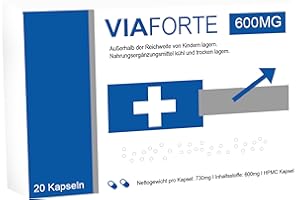 VIAFORTE Sofort - 20 Kapseln - Für den aktiven Mann - Extra stark mit Tribulus Terrestris - Hochdosiert 600 Milligramm