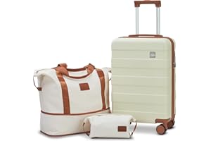 imiomo Carry on Bagage, 20 dans la Valise à Main avec Roues Spinner, Hardside 3PCS Set léger Bagage de Voyage de roulement avec Serrure TSA