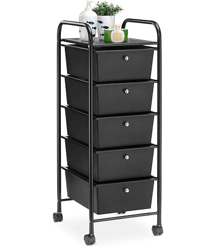 CARO-Möbel Bad Rollwagen SANO Rollcontainer Haushaltswagen Badtrolley Badregal aus verchromtem Metall mit 4 Schubladen ab 44,95 € (August 2026