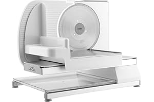 ‎ETA ETA Allesschneider Presto I Vollmetall I elektrische Brotschneidemaschine mit 150W I KunststoffablageI 0-15mm Schnittstärke I Made in Germany Solinger-Klinge