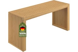 Bellamio Sava Sitzbank aus Bambus – stabile Holzbank Natur – Moderne Bank für Flur, Esszimmer, Schlafzimmer, Wohnzimmer, Badezimmer – Garderobenbank bis zu 250 kg belastbar – Bettbank 45x33x100 cm